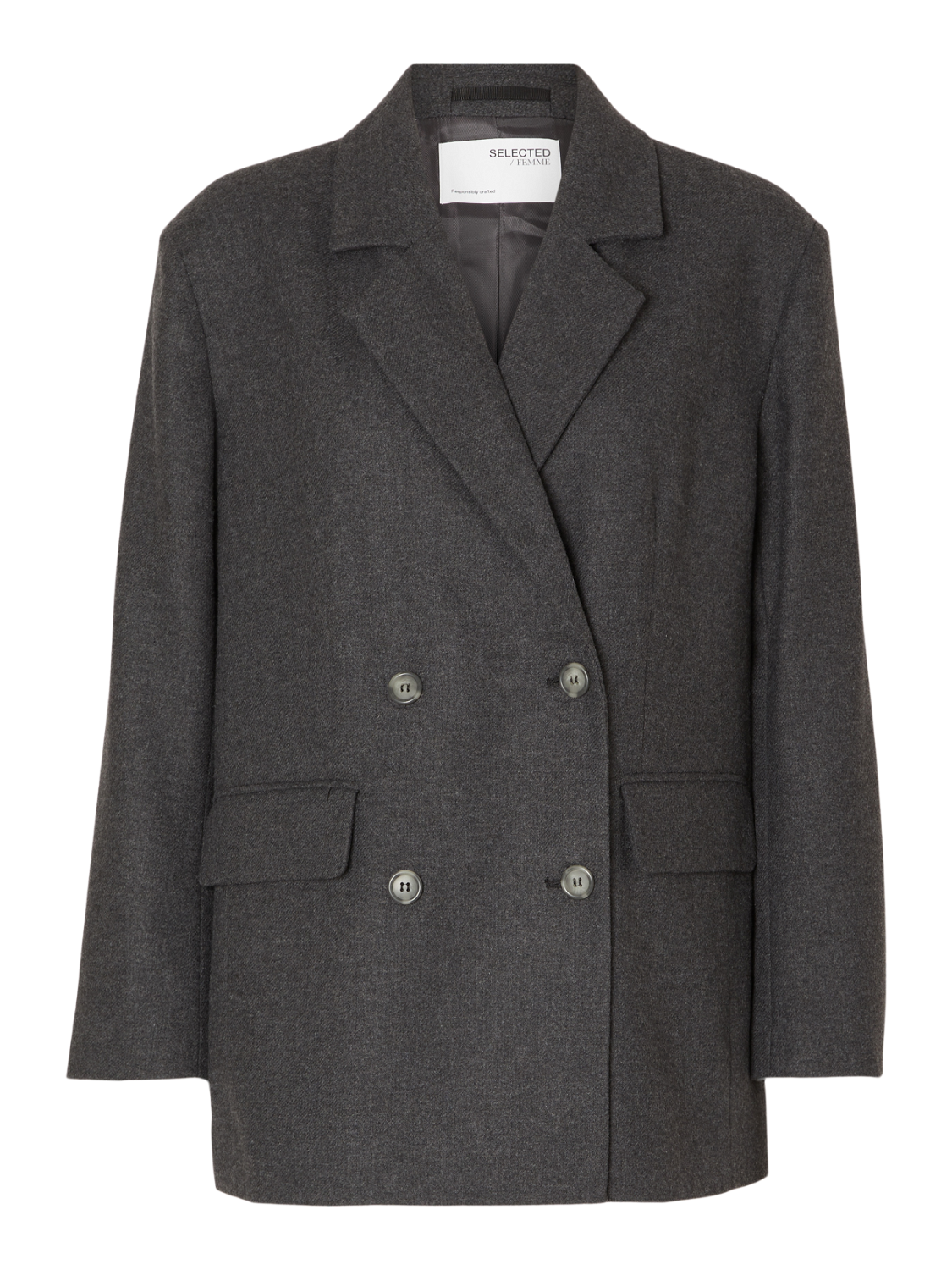 Mercy Ula Blazer - Grå/ Dark Grey Melange